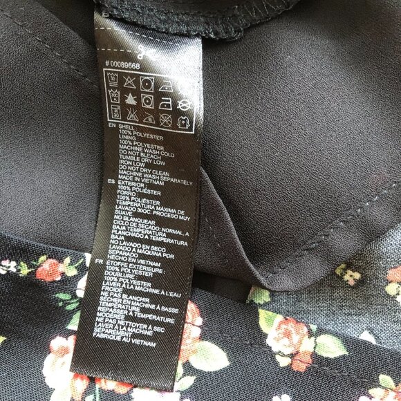 Forever 21 Black Floral Spaghetti Strap Mini Dress Small - Picture 6 of 6